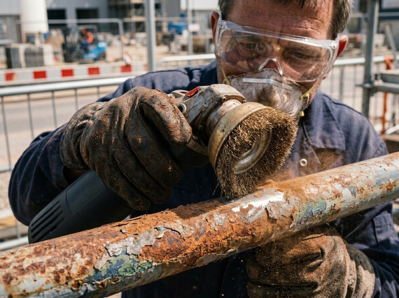 Losse roest mechanisch verwijderen